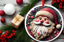 Christmas Round Cute Ornament Sublimation Product Image 1