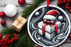 Round Christmass Ornament PNG Product Image 2