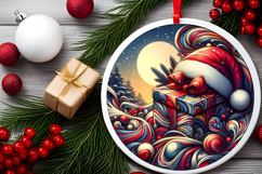 Round Christmass Ornament PNG Product Image 2