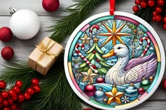 Round Christmas Ornament Sublimation|Clipart Product Image 1