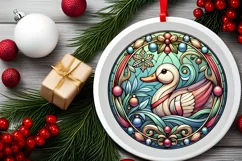 Round Christmas Ornament Sublimation|Clipart Product Image 1