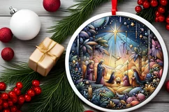 Round Christmas Ornament Sublimation|Clipart Product Image 2