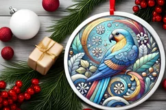 Round Christmas Ornament Sublimation|Clipart Product Image 1