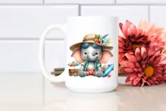 Cute Colorful Baby Elephant | Summer Clipart Product Image 2