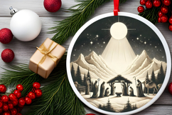 Round Christmass Ornament PNG Product Image 2