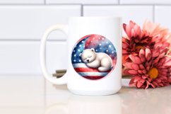 Sleeping Baby Polar Bear on Moon | Sublimation Clipart Product Image 2