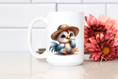 Watercolor Baby Rooster Hat Clipart Product Image 2