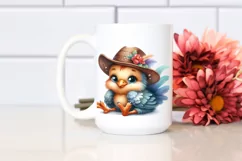 Watercolor Baby Rooster Hat Clipart Product Image 2