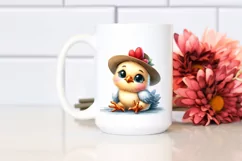 Watercolor Baby Rooster Hat Clipart Product Image 2