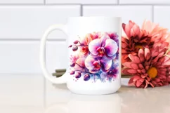 Vibrant Orchid Glossy Petals Abstract | Clipart Product Image 2