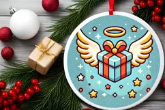 Round Christmas Ornament Sublimation|Clipart Product Image 1
