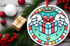 Round Christmas Ornament Sublimation|Clipart Product Image 1