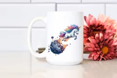 Colorful Pastel Baby Unicorn Diving from Meteor PNG Product Image 2