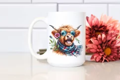 Highland Cow Watercolor | Sublimation Clipart Product Image 2