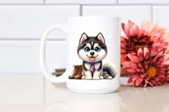 Siberian Husky Tie Caricature-Clipart Product Image 2