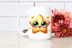 Funny Expressive Star Watercolor PNG Product Image 2
