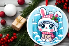 Round Christmas Ornament Sublimation|Clipart Product Image 2