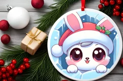 Round Christmas Ornament Sublimation|Clipart Product Image 2