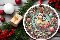 Round Christmas Ornament Sublimation|Clipart Product Image 1