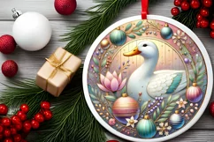 Round Christmas Ornament Sublimation|Clipart Product Image 1