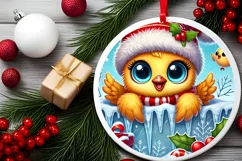 Round Christmas Ornament Sublimation|Clipart Product Image 1