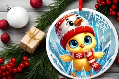 Round Christmas Ornament Sublimation|Clipart Product Image 1