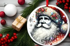 Round Christmas Ornament Sublimation|Clipart Product Image 1