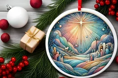 Round Christmas Ornament Sublimation|Clipart Product Image 2