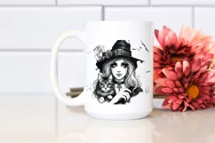 Washed Watercolor Gothic Witch | Tshirt|Tumbler|Mug|Clipart Product Image 2