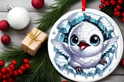 Round Christmas Ornament Sublimation|Clipart Product Image 2