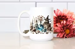 Washed Watercolor Retro Witch | Tshirt|Tumbler|Mug|Clipart Product Image 2