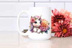 Pastel Unicorn Baby Dahlia | Sublimation | Clipart Product Image 2