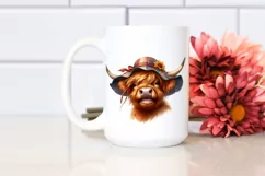 Highland Cow Watercolor | Sublimation Clipart Product Image 2