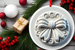 Round Christmas Ornament Sublimation|Clipart Product Image 1