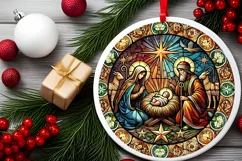 Round Christmas Ornament Sublimation|Clipart Product Image 1