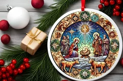 Round Christmas Ornament Sublimation|Clipart Product Image 1