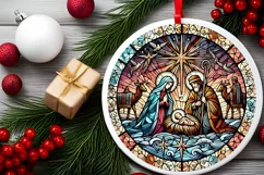 Round Christmas Ornament Sublimation|Clipart Product Image 1