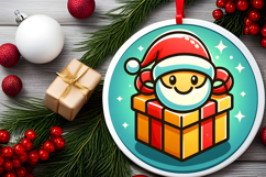 Round Christmass Ornament PNG Product Image 2