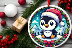 Round Christmas Ornament Sublimation|Clipart Product Image 1