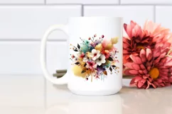 Colorful Bouquet with Cherry Blossom, GOLD FOIL Splash Product Image 2