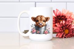 Watercolor Baby Highland Cow PNG Product Image 2