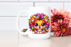 Colorful Crazy Baby Lion PNG Product Image 2