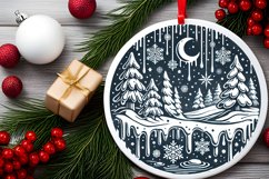 Round Christmas Ornament Sublimation|Clipart Product Image 1