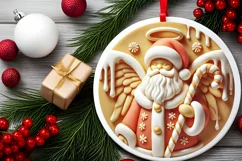 Round Christmas Ornament Sublimation|Clipart Product Image 1