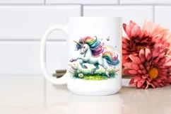 Colorful Baby Unicorn Skipping PNG Product Image 2