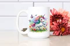Colorful Baby Unicorn Skipping PNG Product Image 2