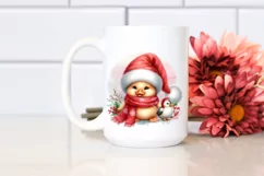 Watercolor Santa Hat Duck, PNG Product Image 2