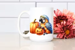 Cute Baby Macaw with Pumpkin PNG Product Image 2