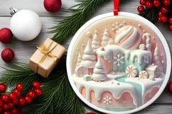 Round Christmas Ornament Sublimation|Clipart Product Image 2