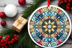 Round Christmas Ornament Sublimation|Clipart Product Image 1